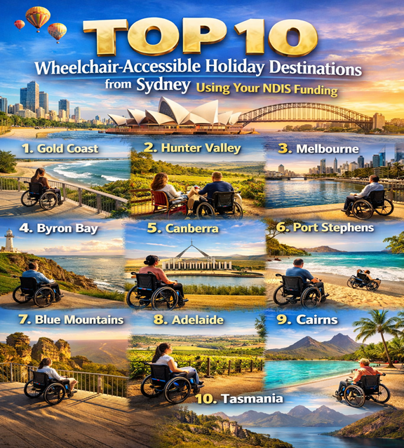 Top 10 Wheelchair-Accessible Holiday Destinations from Sydney Using Your NDIS Funding